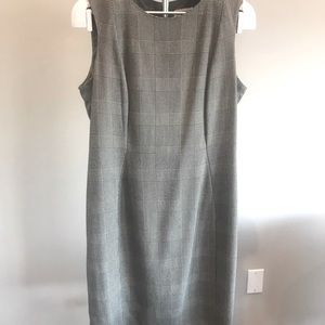 Calvin Klein houndstooth grey dress with zippered back, side 14
